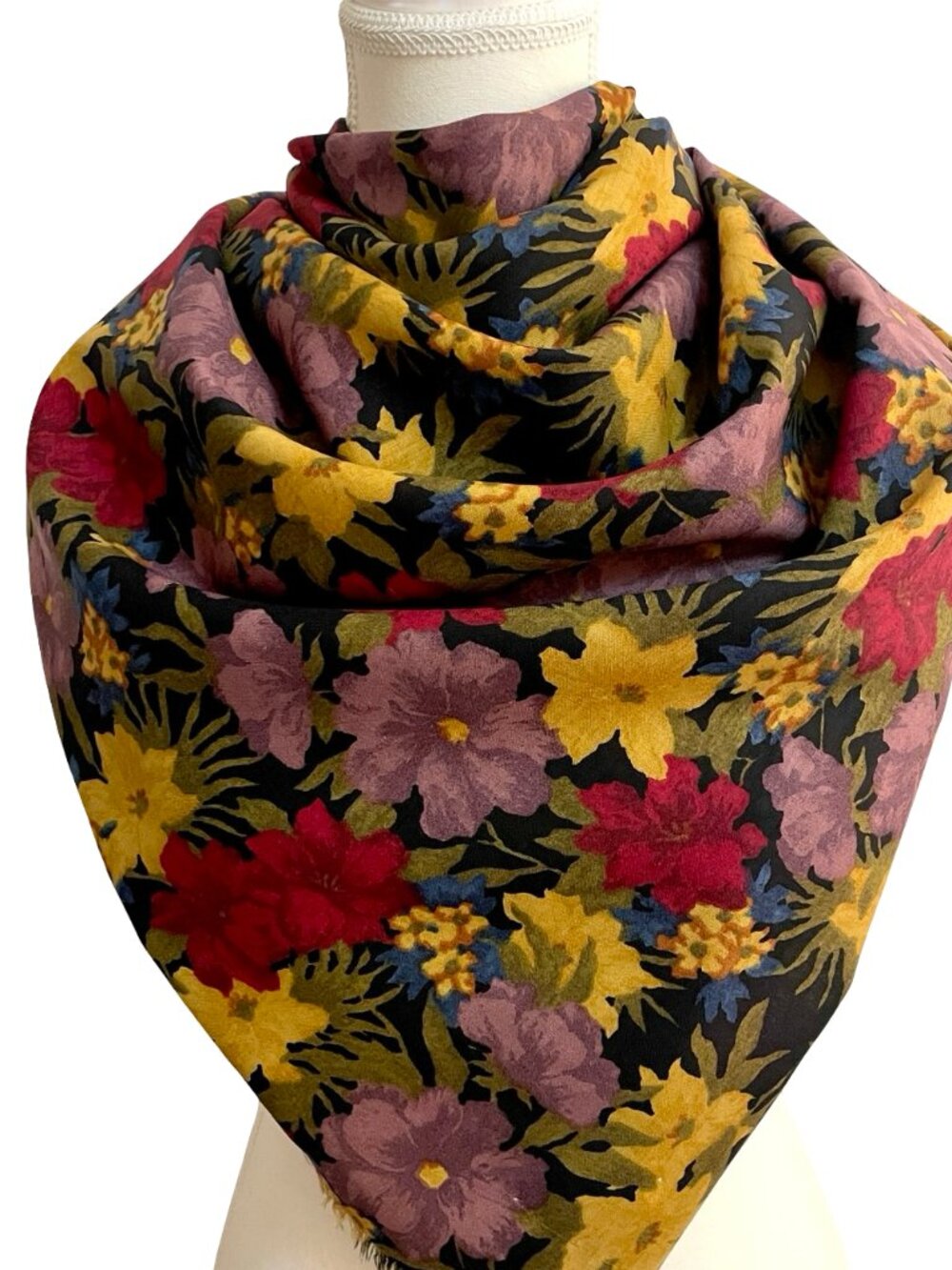 Liberty of London Large Floral Scarf Shawl Multicolor 52 x 52